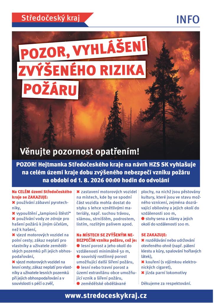 Vyhlášení zvýšeného rizika požáru
